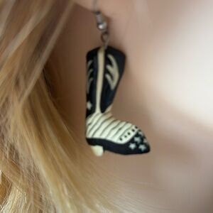 Western Boot Drop Earrings